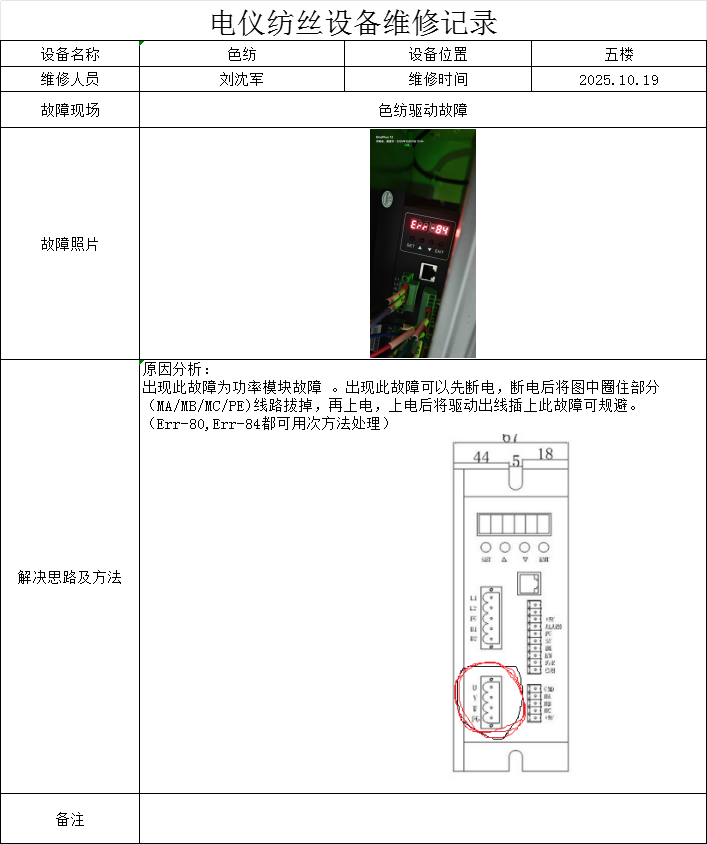 色纺故障处理步骤-设备维修管理平台